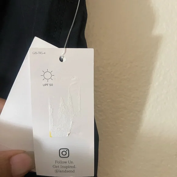 Land’s End Women's Black Swim Shorts w/ briefs Sz 14-16 - Picture 3 of 9